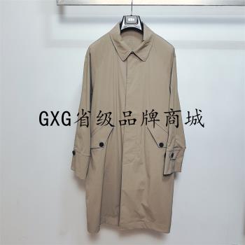 GXG男裝秋季時尚翻領長款風衣