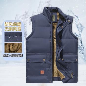 中老年保暖背心爸爸羽絨棉馬甲
