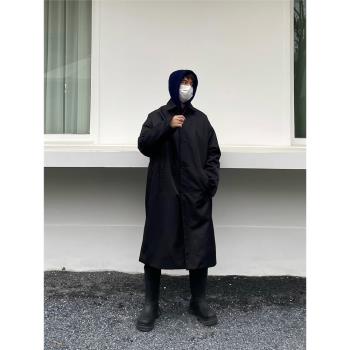 街頭秋季中長款廓形口袋潮風衣