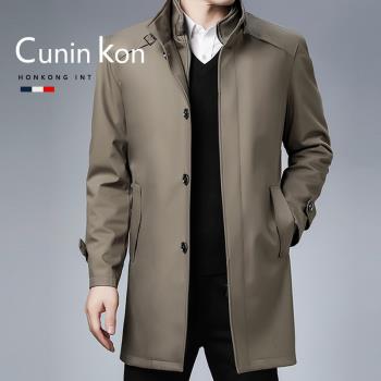 Cunin Kon【品牌】幹部外套男裝顯年輕公務員領導行政中長款風衣