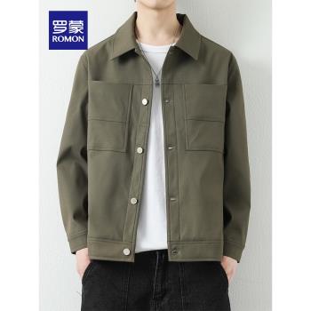 羅蒙工裝夾克男冬季新款寬松休閑潮流翻領外套冬裝保暖男士上衣服