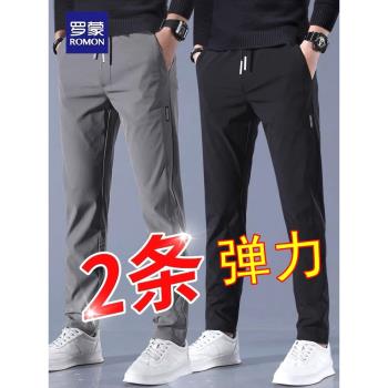羅蒙秋冬款潮流百搭加絨休閑長褲