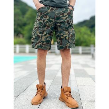 五分迷彩美式多口袋拉鏈休閑短褲