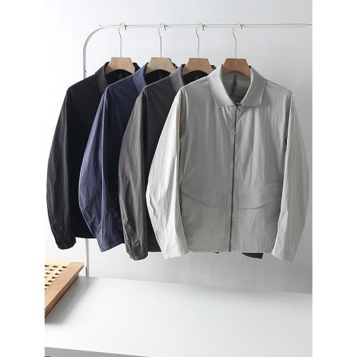 輕奢商務系！褶皺肌理感！外貿男裝春秋防潑水輕薄透氣夾克外套潮