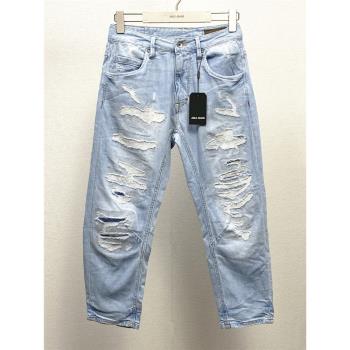 ABLE JEANS水洗立體八分牛仔褲