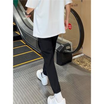 UNCLEBLUE 23春季戶外速幹褲寬松梭織彈力束腳健身休閑工裝長褲男