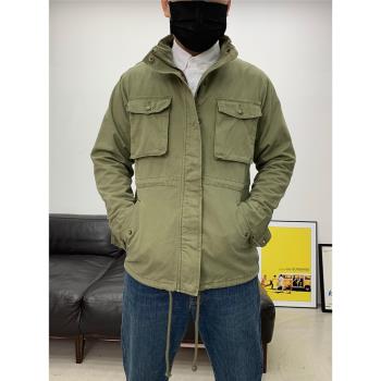 純棉水洗 男士立領M65工裝多口袋夾克秋季簡約外套寬松大碼男裝潮