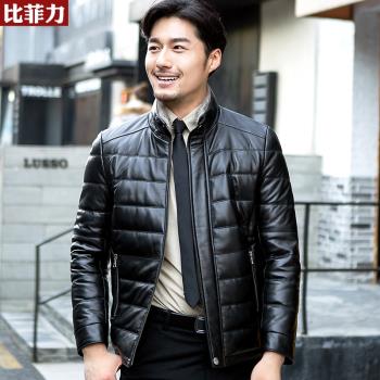 比菲力保暖羽絨服水貂毛領皮衣