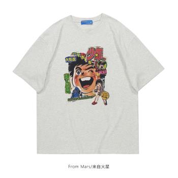 日系漫畫人物寬松圓領短袖卡通