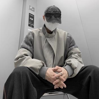 ma1飛行員夾克男潮牌美式ins針織拼接外套秋季寬松痞帥休閑棒球服