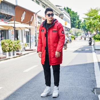 中長款連帽外貿特大碼羽絨服男超大號時尚300斤男加大版羽絨襖9XL