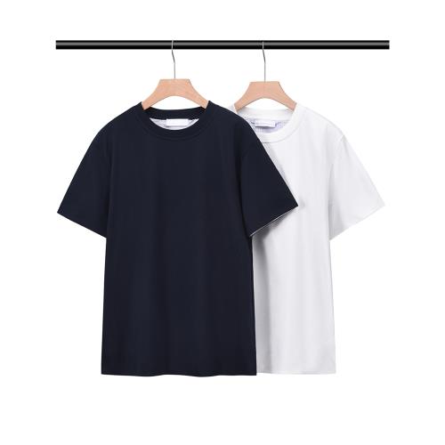 高端！TBQU純色夏季新款工藝款雙層面料圓領短袖T恤男女休閑百搭