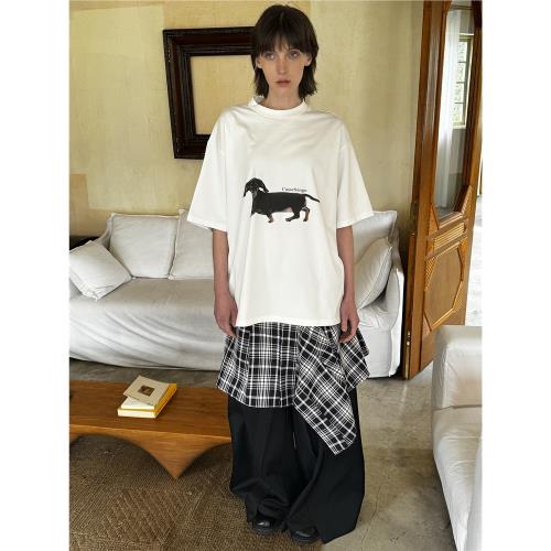 ANTERIOR LOVEDxCasseSango臘腸狗T恤原創寬松多色春夏短袖T恤