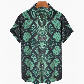 3D printing casual loose lapel top3D印花休閑寬松翻領上衣男士
