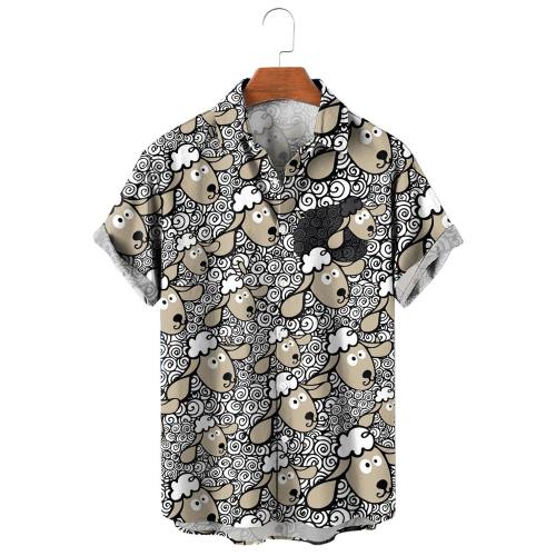Short sleeve casual printed shirt for men 短袖休閑印花襯衫男