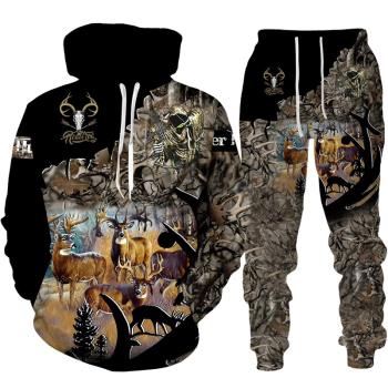 3D printed hoodie sports suit for men 3D印花連帽衫運動套裝男