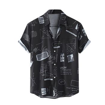 Loose 3D printing short-sleeved shirt for men 3D印花短袖襯衫