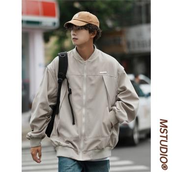 日系復古cityboy棒球服外套男春秋款青少年休閑寬松飛行員夾克潮