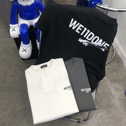 WE11DONE簡約海浪字母印花短袖t恤男女同款高質量300克重寬松半袖