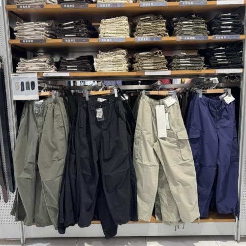 日單2024男裝女裝寬腿工裝褲寬松廓形降落傘形直筒束腳長褲470935