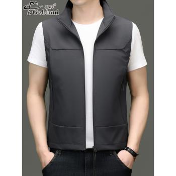 輕薄防曬馬甲男士2024夏季多口袋立領休閑上衣百搭戶外青年衣服潮