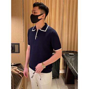 時尚法式復古夏季polo衫針織短袖