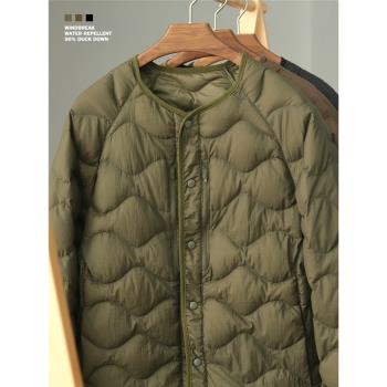 M65三防絎縫內膽羽絨服男秋冬輕薄日系復古白鴨絨飛行員夾克外套