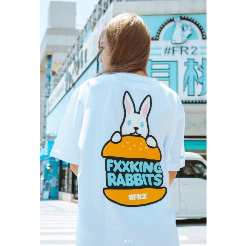 FR2 月桃GETTO 兔子漢堡Rabbit Burger 男女情侶寬松短袖T恤潮|T恤