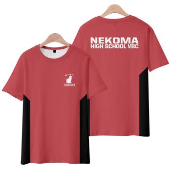 排球少年周邊音駒高校隊服cos短袖T恤男女款運動用寬松上衣痛衣服