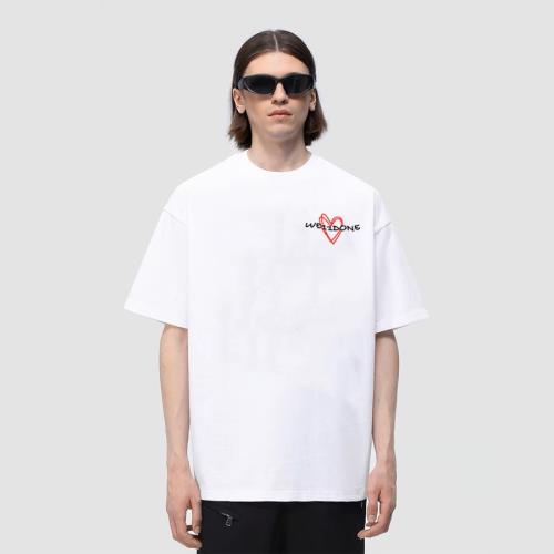 WE11DONE 愛心印花小眾潮牌美式重磅純棉寬松情侶款短袖T恤男女