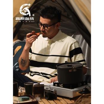 重磅休閑短袖夏季寬松黑白Polo衫