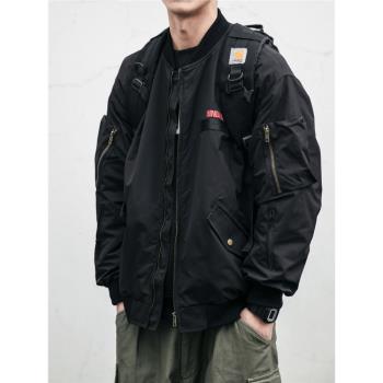 美式復古MA1飛行員夾克男春秋潮牌情侶寬松休閑工裝棒球服外套男