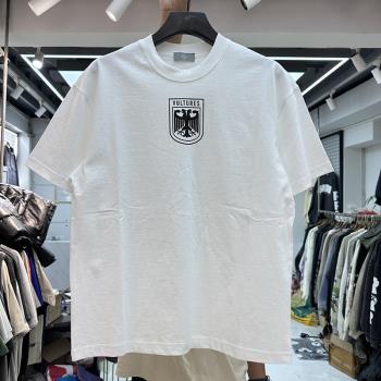 2024夏季美式高街KANYE簡約字母logo男女寬松休閑純棉侃爺短袖T恤