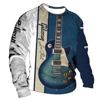 3D printing loose long-sleeved T-shirt 3D印花寬松長袖T恤男士