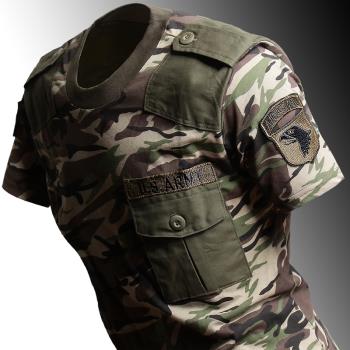 美軍事風軍旅體能訓練服夏季迷彩T恤作戰短袖特種兵戰術半袖薄款