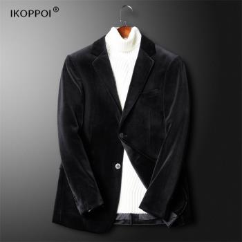 金絲絨潮流修身上衣服西裝外套