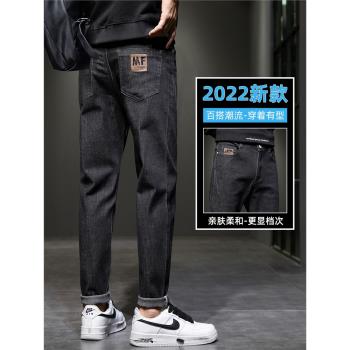 潮牌秋冬季加絨加厚保暖牛仔褲
