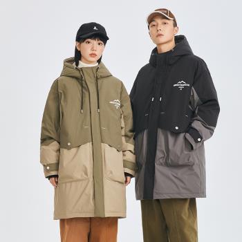 梧桐有雨原創自制冬季長款風衣防風防水戶外大碼工裝羽絨服男女