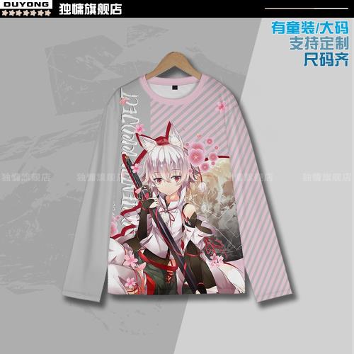 東方Project周邊 犬走椛長袖T恤衫磨米嘰cos動漫二次元寬松痛衣服