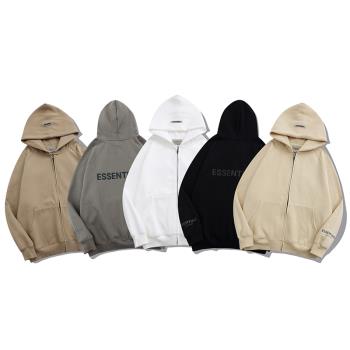 FOG ESSENTIALS高街寬松秋冬拉鏈衛衣連帽外套潮牌情侶加絨FG男女