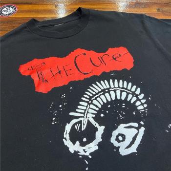 Hiphop嘻哈風男士短袖the cure樂隊帥氣周邊印花夏季洋氣純棉上衣