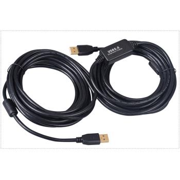 10米公對公USB2.0延長線帶訊號放大器雙公頭數據線銅線芯5.0線徑