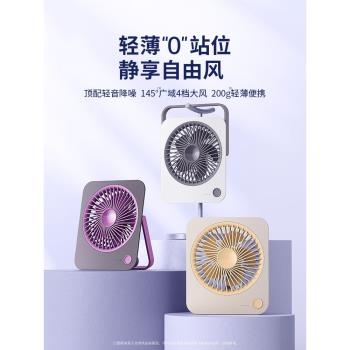 名創同款超薄桌面小風扇辦公室靜音小型電風扇usb折疊便攜可拆洗