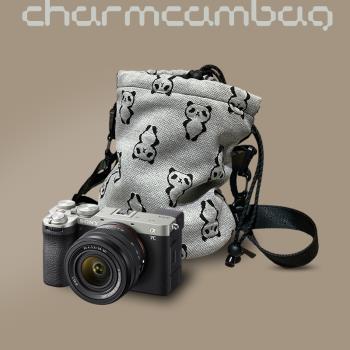 CHARMCAMBAG美力束口相機袋 多功能休閑便攜斜挎揹包適用徠卡佳能微單反相機包富士尼康索尼保護套內膽包