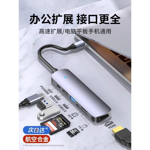 usb擴展器多接口MacBookAir/Pro拓展塢轉換器網口千兆typec接口轉hdmi網線M1/2多功能minidp轉vga投屏連接線
