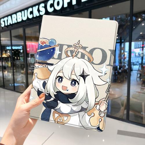 原神2021款ipad9保護套pro2020蘋果mini6外套ipod10迷你4殼air5適用2平板3帶筆槽7第十代8三折2022派蒙2019九