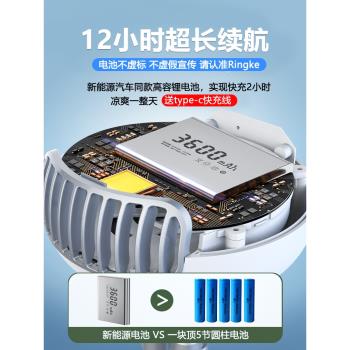 嬰兒車小風扇八爪魚無葉風扇可搖頭寶寶bb手推車電扇兒童靜音充電水母隨身便攜式溜娃神器防夾手專用電風扇