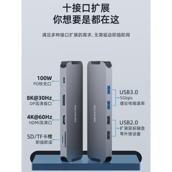 usb筆記本電腦雙屏讀卡器拓展塢
