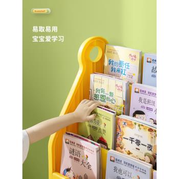 小黃鴨兒童玩具收納架寶寶置物架子書架兒童房多層整理箱盒儲物櫃