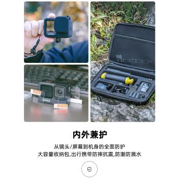 適用gopro運動相機配件套裝gopro13/12/11鋼化膜收納包防水殼頭帶胸帶矽膠套揹包夾自拍桿自行車摩托車支架